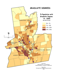 2000 Graduate Degrees Map